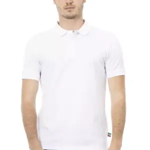 White Cotton Men Polo Shirt