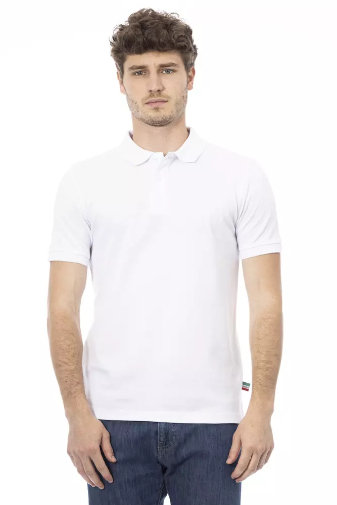 White Cotton Men Polo Shirt