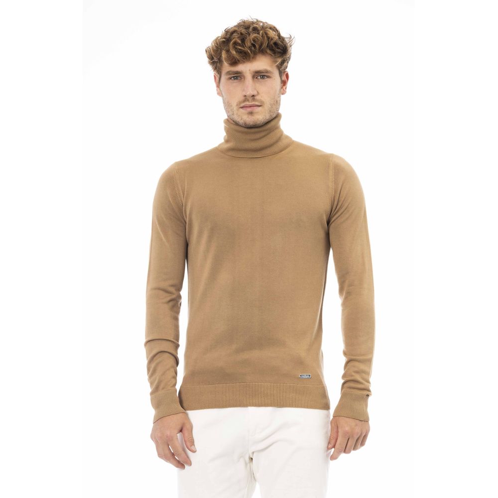 Beige Cashmere Men Sweater(Note: The word "Sweater" is used instead of "Sweaters" to comply with the single form of the subcategory rule.)