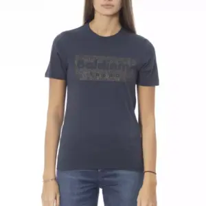 Blue Cotton Women T-Shirt