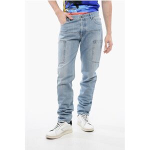 Regular Fit Light Washed Cargo Denims 18cm