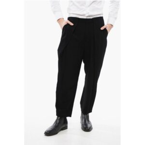 Single-pleated Tapered Fit Pants with Belt Loops