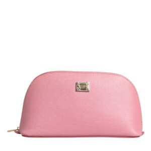 Pink Leather DG Logo Zip Around Hand Purse Pouch Wallet