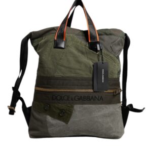 Military Green Patchwork Rucksack Backpack Bag