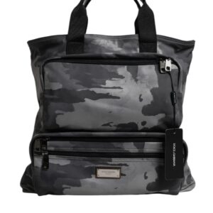 Black Camouflage Shoulder Strap Logo Plaque Bag