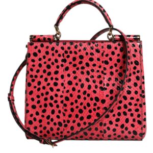 Pink Exotic Leather Top Handle Tote Crossbody Bag