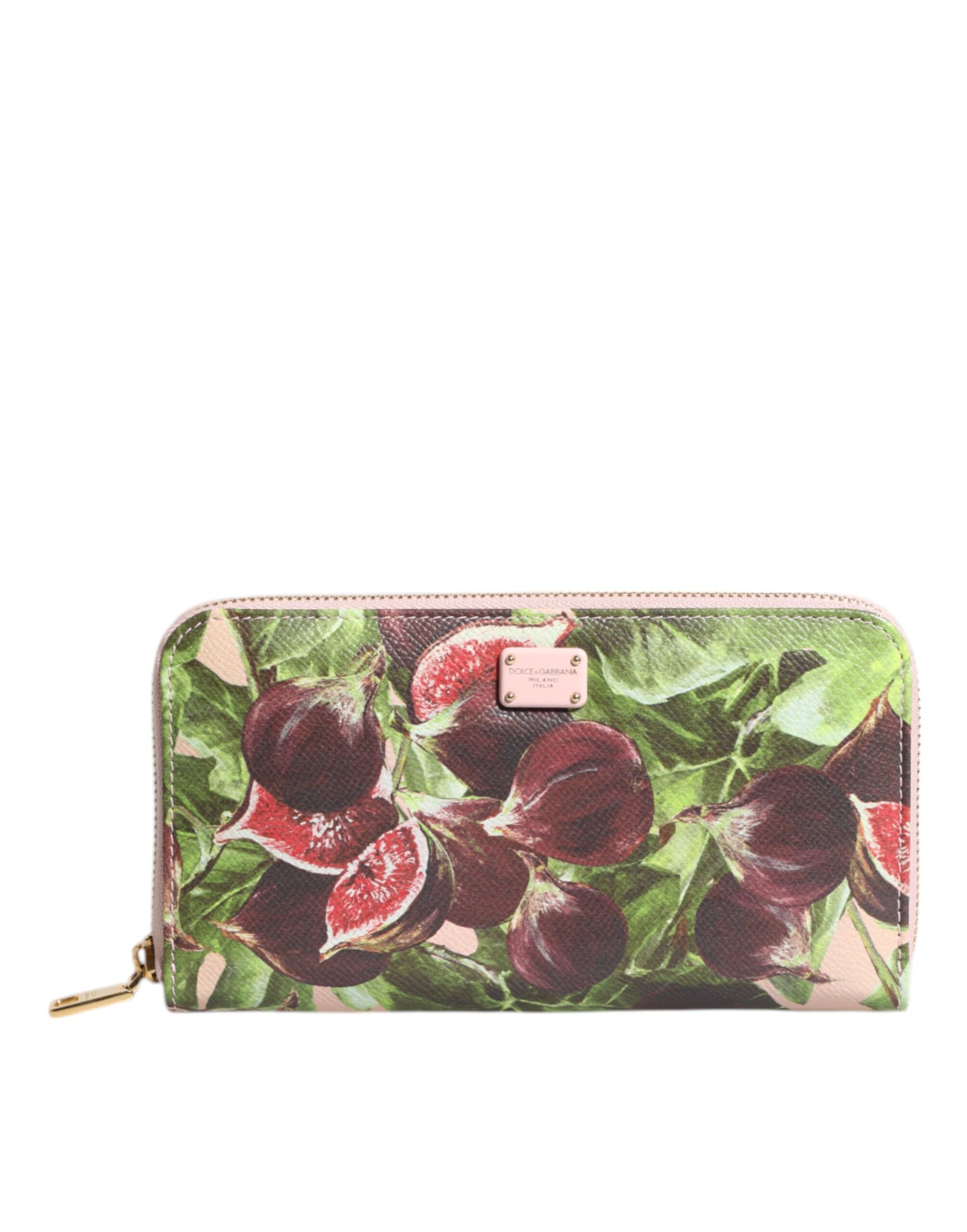 Multicolor Fig Fruit Dauphine Leather Zip Around Continental Wallet