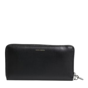 Black Blue Exotic Leather Embossed Continental Wallet