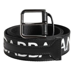 Black White DG Logo Brass Metal Buckle Belt