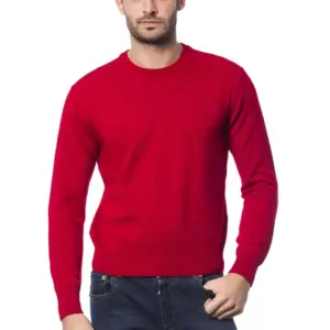 Red Merino Wool Men Sweater