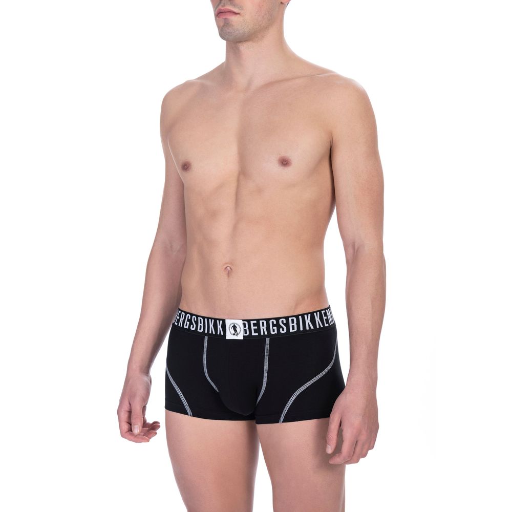Black Cotton Men Underwear Trunk Duo