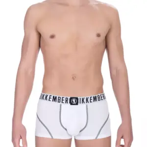 White Cotton Men's Trunk Underwear Bi-Pack