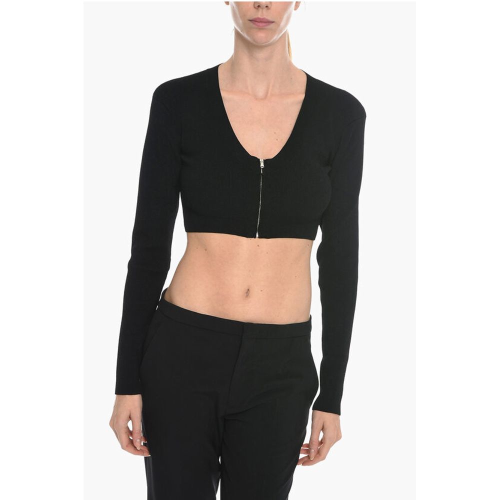VANESSA HONG Crop MISS Cardigan With V-Neck And Front Closur