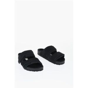 TEKLA Double Strap Suede UJI Sandals with Shearling Sole