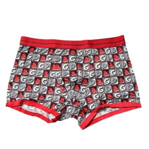 Red Cotton Logo Print Regular Boxer Underwear
