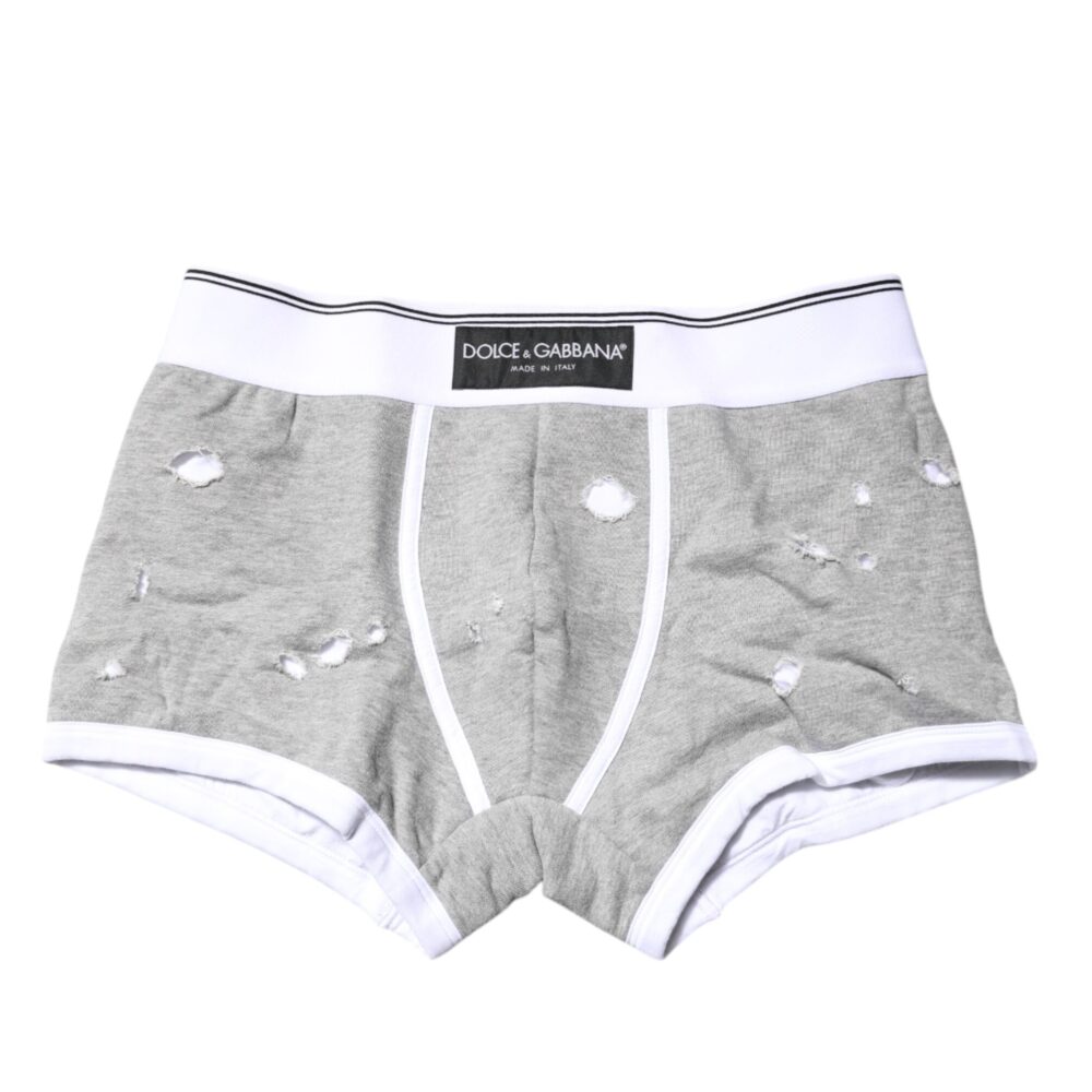 Gray Cotton Stretch Regular Boxer Underwear