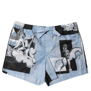 Blue Statue Print Cotton Mens Shorts