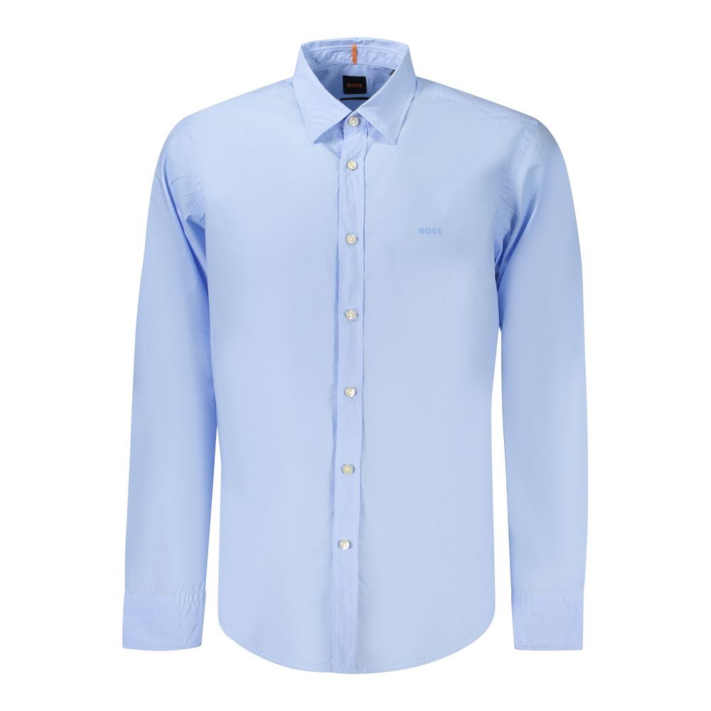 Blue Cotton Men Shirt