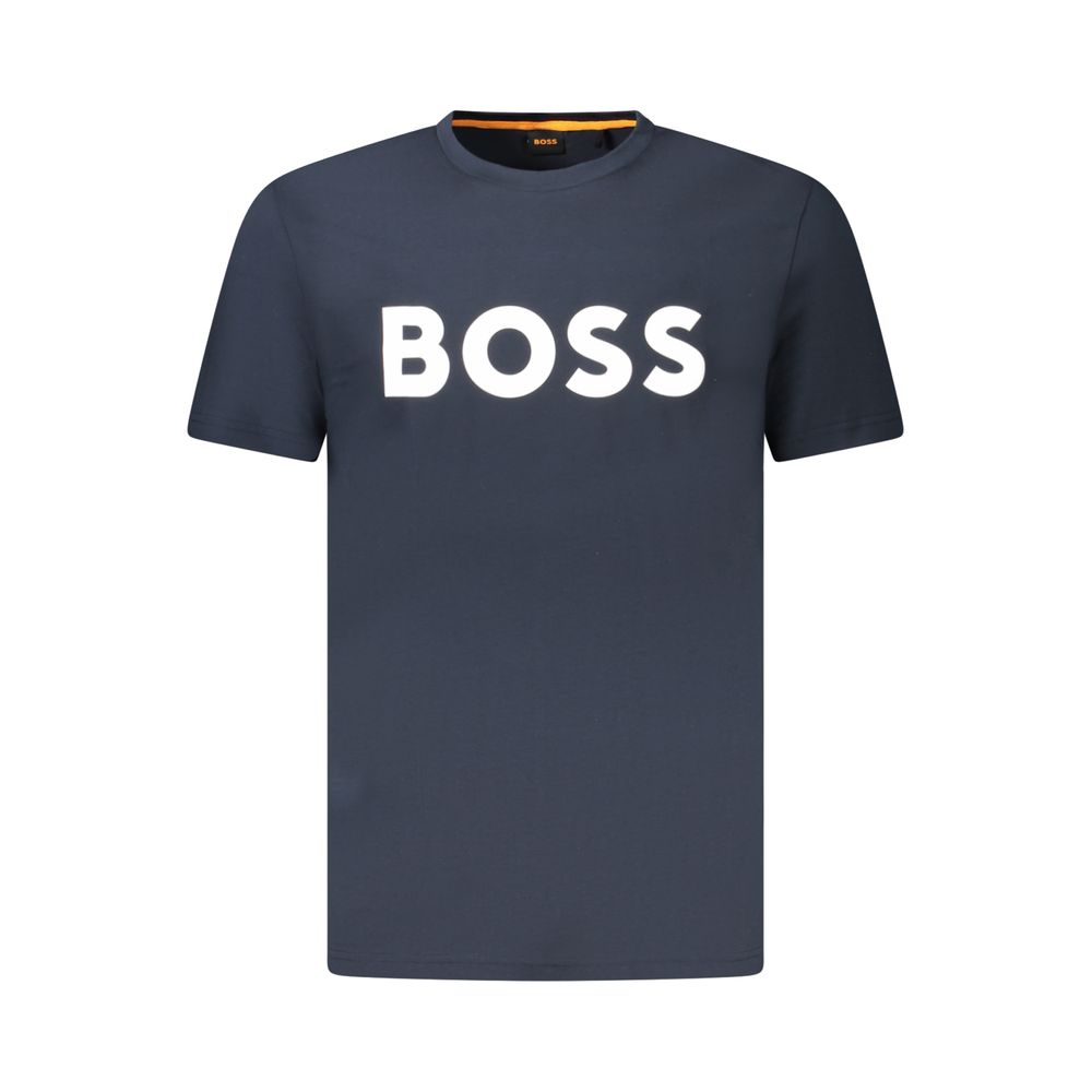 Blue Cotton Men T-Shirt