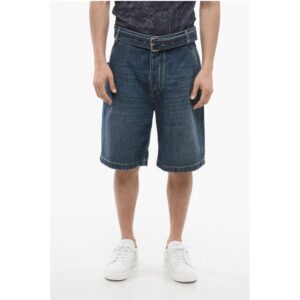 Mid Washed Denim Shorts with Belt
