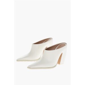 Leather TEX Mules with Covered Heel 10cm