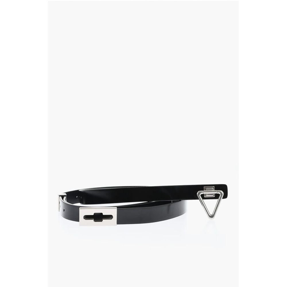 Brushed Leather Adjustable Belt with Triangle Buckle 20mm