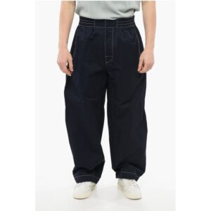 Tech Nylon Baggy Pants with Visible Stitchings