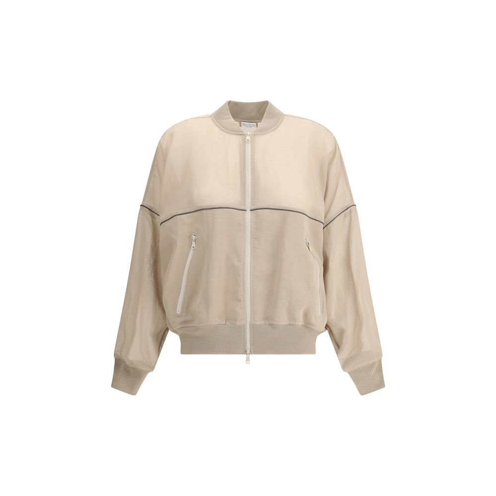 Semi-sheer bomber Jacket