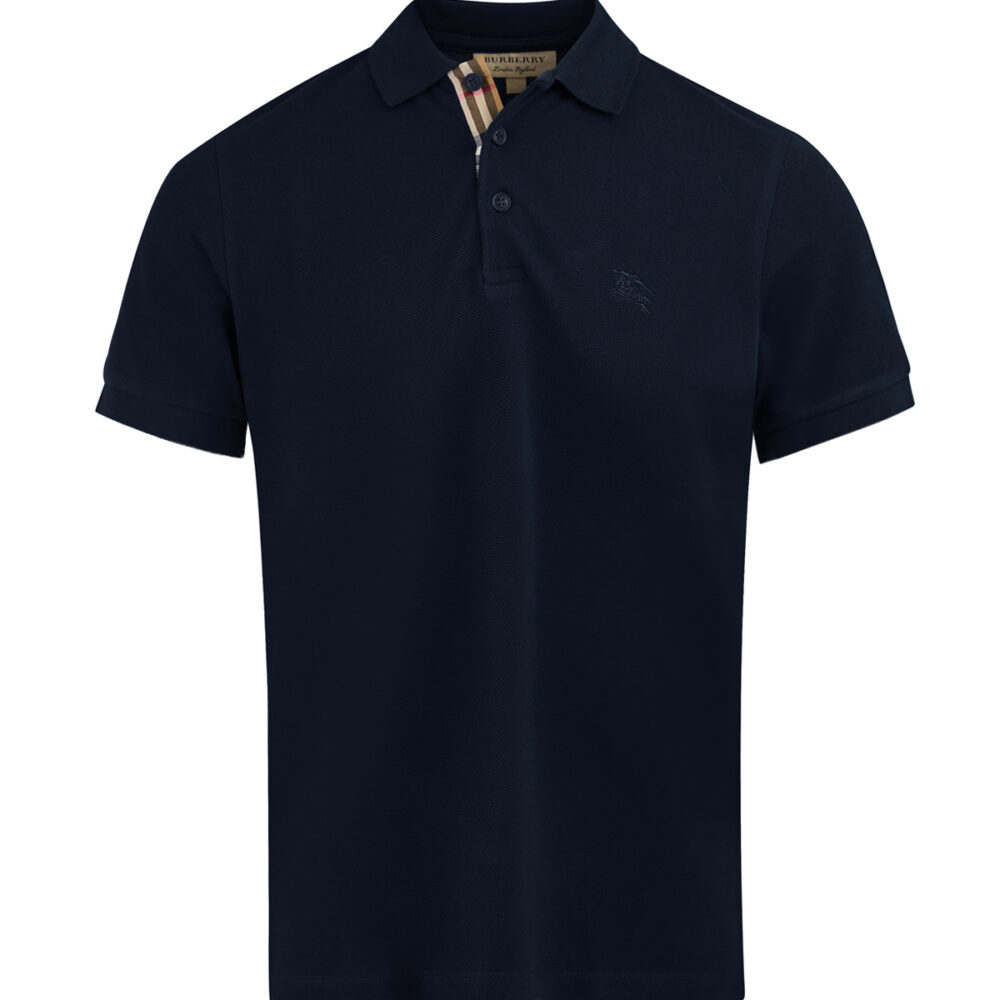 Navy Blue Cotton Collared Polo Shirt