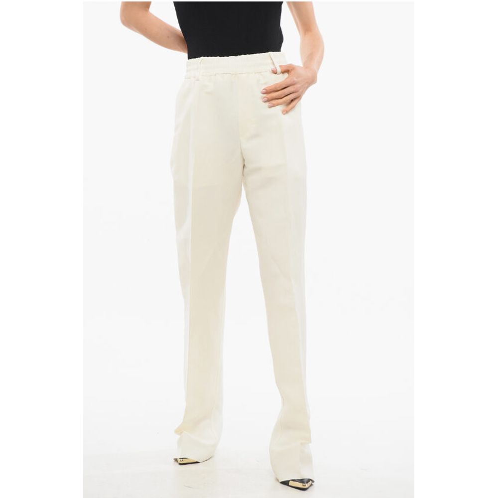 High-waisted Tailored Pants with Pleats