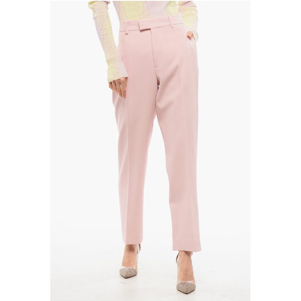 Wool Cigarette Pants with Pleats