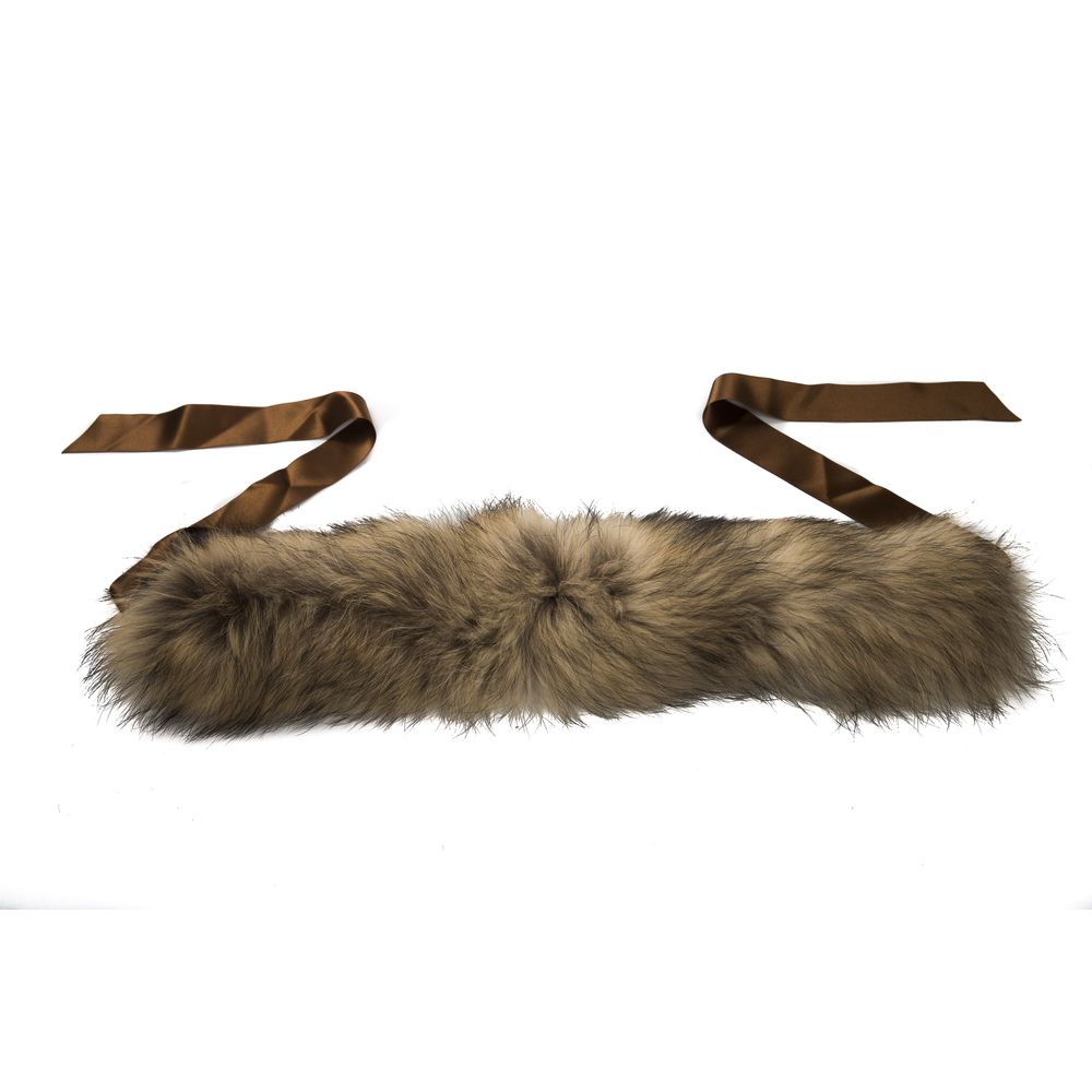 Brown Raccoon Fur Women Neckwarmer