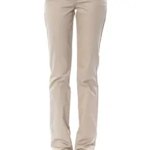 Beige Cotton Women Pant