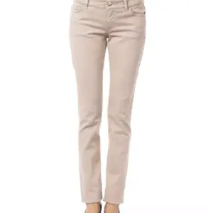 Beige Cotton Women Pant with Front and Back Pockets