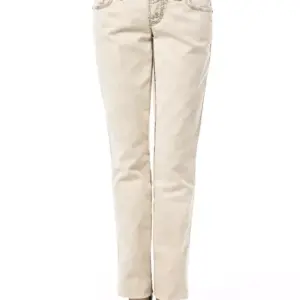 Beige Cotton Women Jeans
