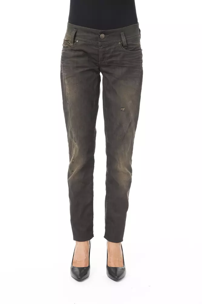 Black Cotton Women's Jeans