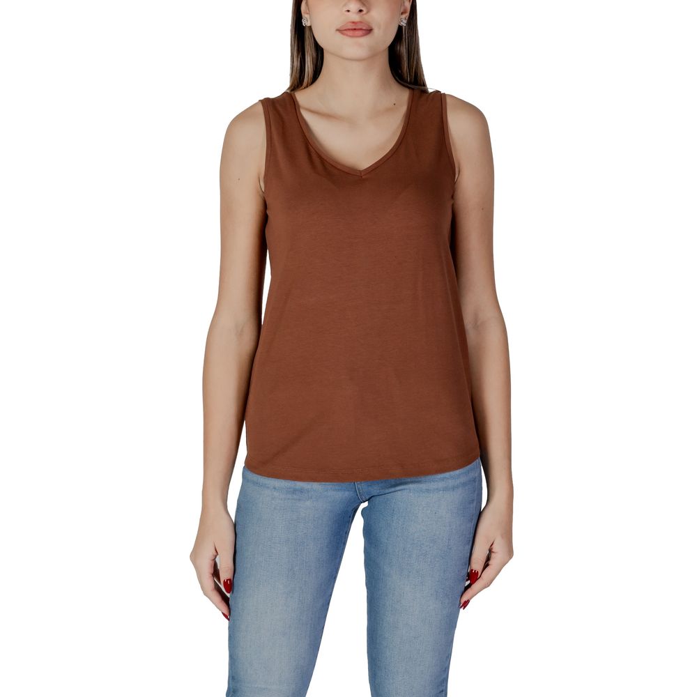 Brown Cotton Tank Top