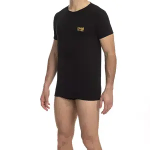 Black Cotton Men T-Shirt