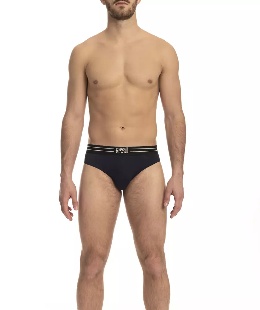 Blue Cotton Men Underwear Three-Pack