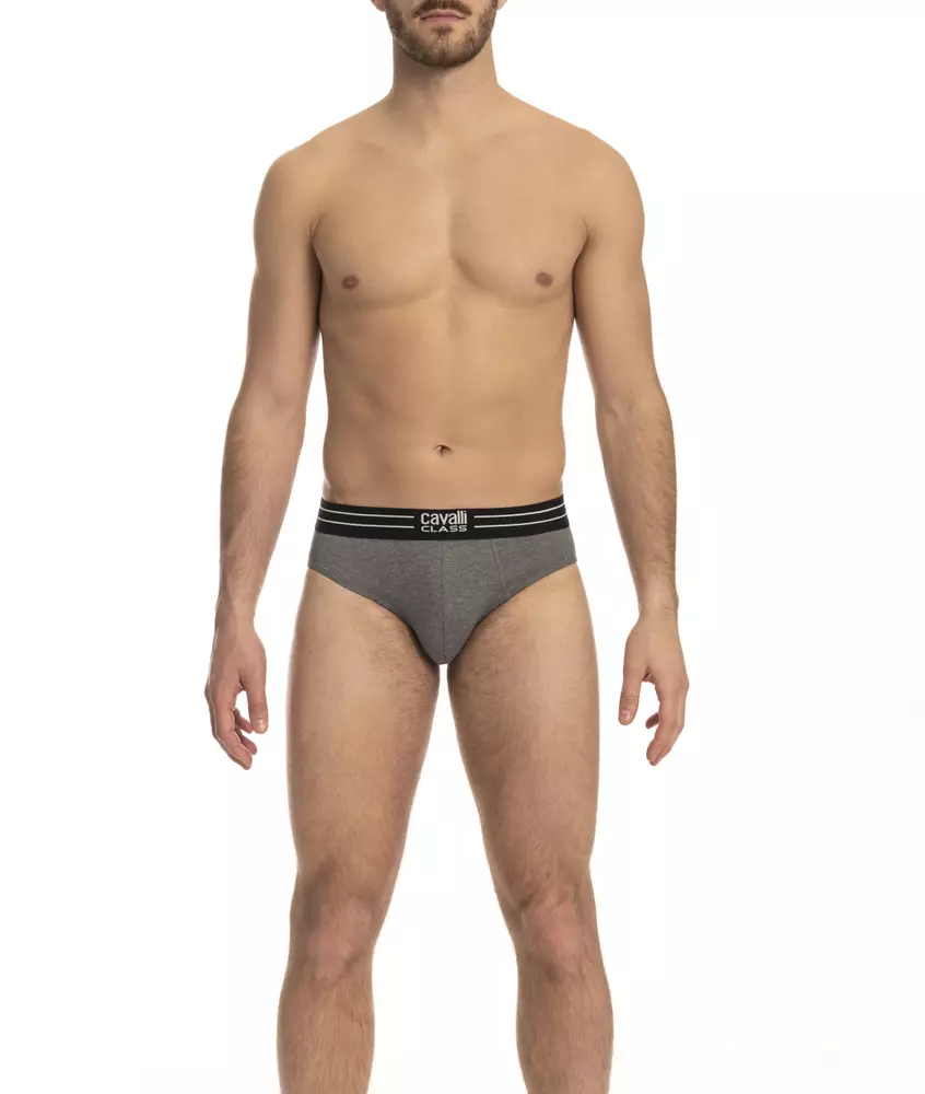 Gray Cotton Men Underwear Tri-Pack