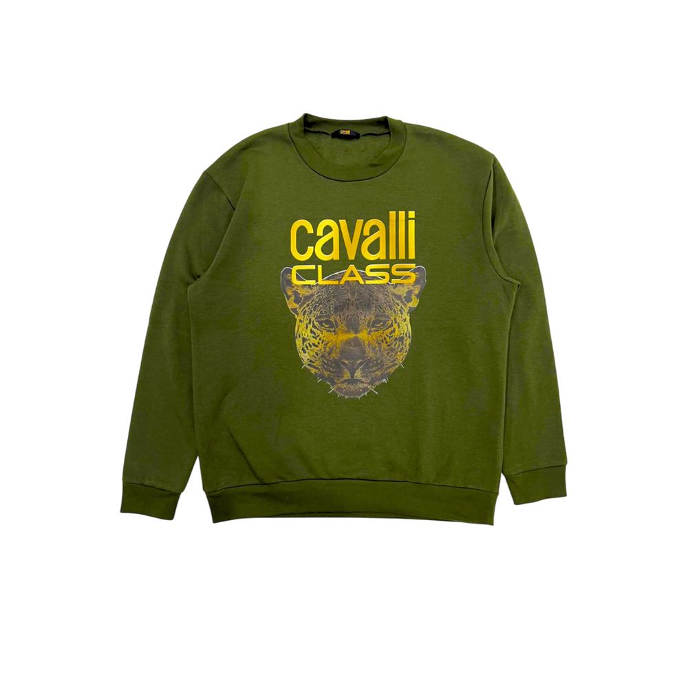 Green Polyester Men Hoodie