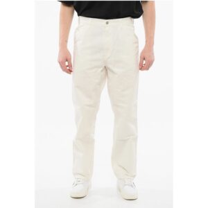 Solid Color NEWCOMB Casual Pants with Logoed Button