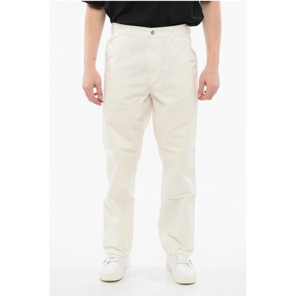 Solid Color NEWCOMB Casual Pants with Logoed Button