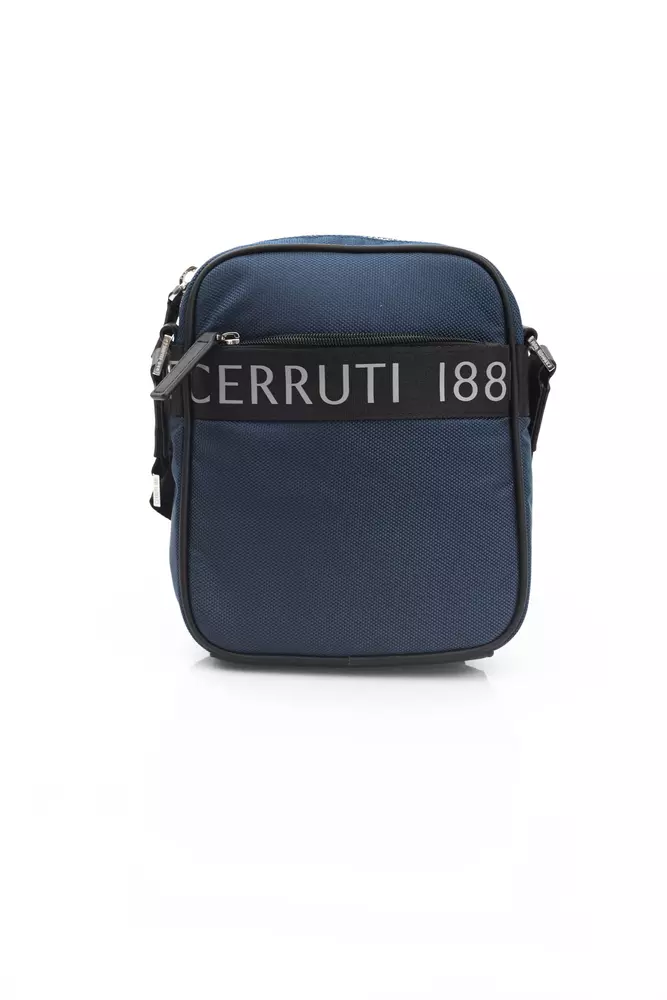 Blue Leather Men Messenger Bag