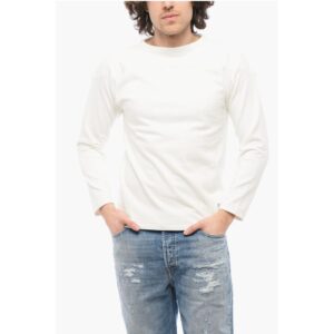 Solid Color Cotton Crew-neck Sweatshirt