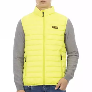 Yellow Polyester Men Jacket