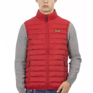 Red Polyester Men Jacket