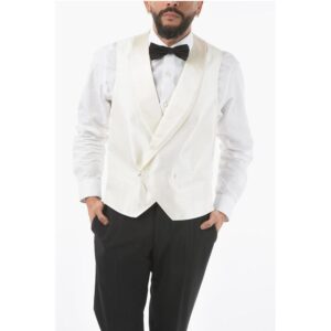 Silk ACADEMY CERIMONIA Bouble Breasted Vest with Back Half-B