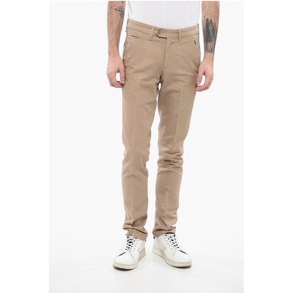 ID Solid Color Cotton and Linen Chino Pants