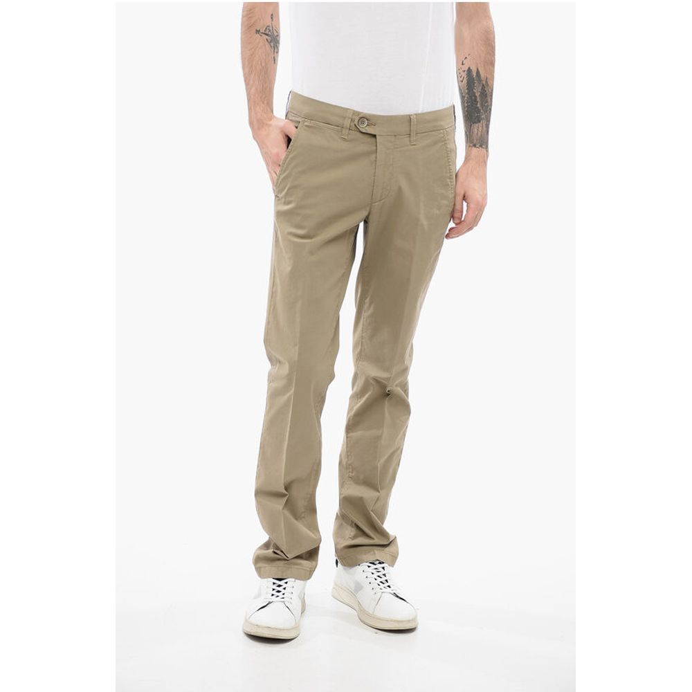 ID Solid Color Chino Pants with Belt Loops